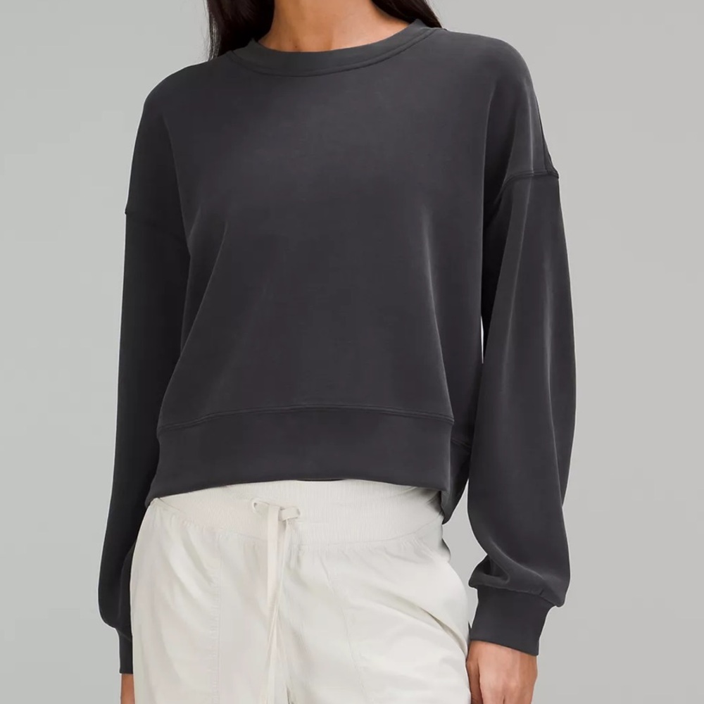 Lululemon Softstreme Perfectly Oversized Cropped Crew, Color Black, Size M/L